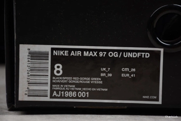 AJ1986-001 “UNDEFEATED” 97 AIR NIKE MAX BLACK 0825
